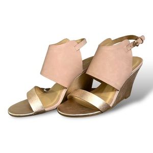 Women’s Size 8 Baja Rose Gold Multi Wedge Sandals